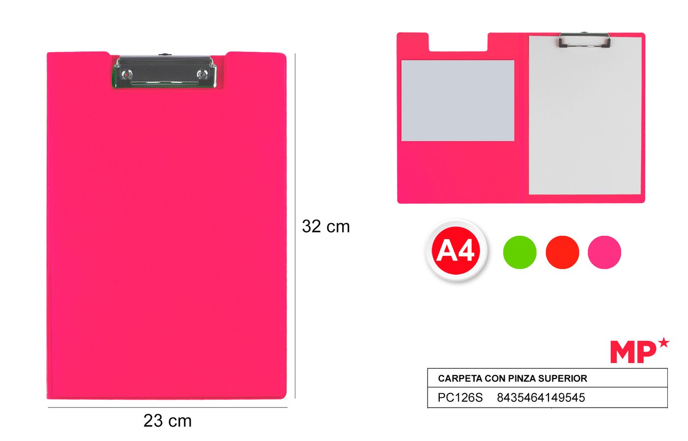 Teczka z klipem jasne kolory A4 MP