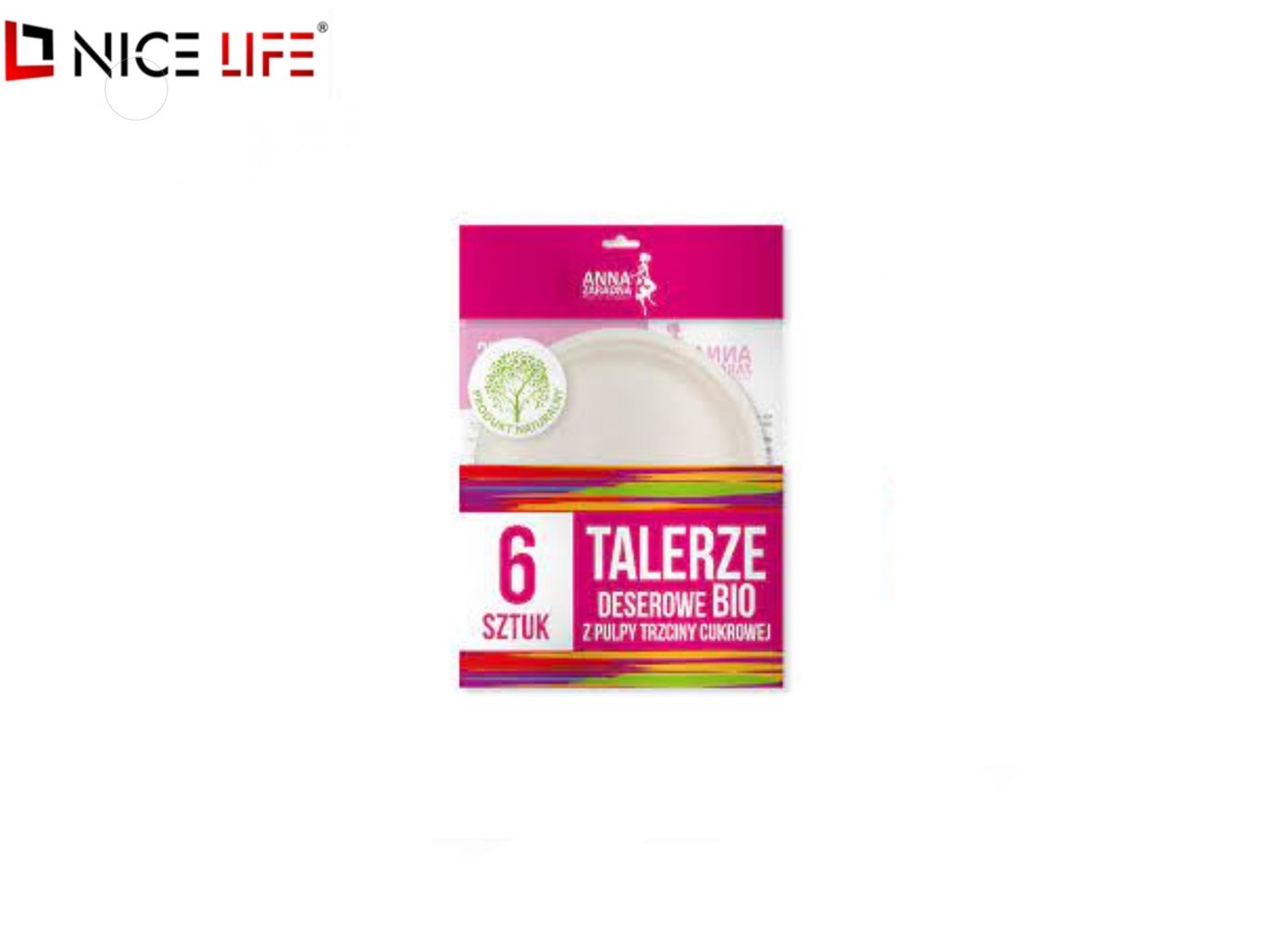 AZ Talerze deserowe BIO z pulpy trzciny cukrowej 6szt