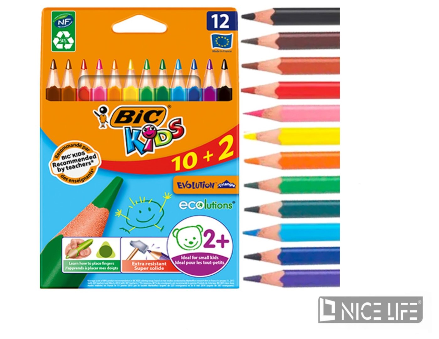 KREDKI OŁÓWKOWE 12kol TRIANGLE BIC EVOLUTION