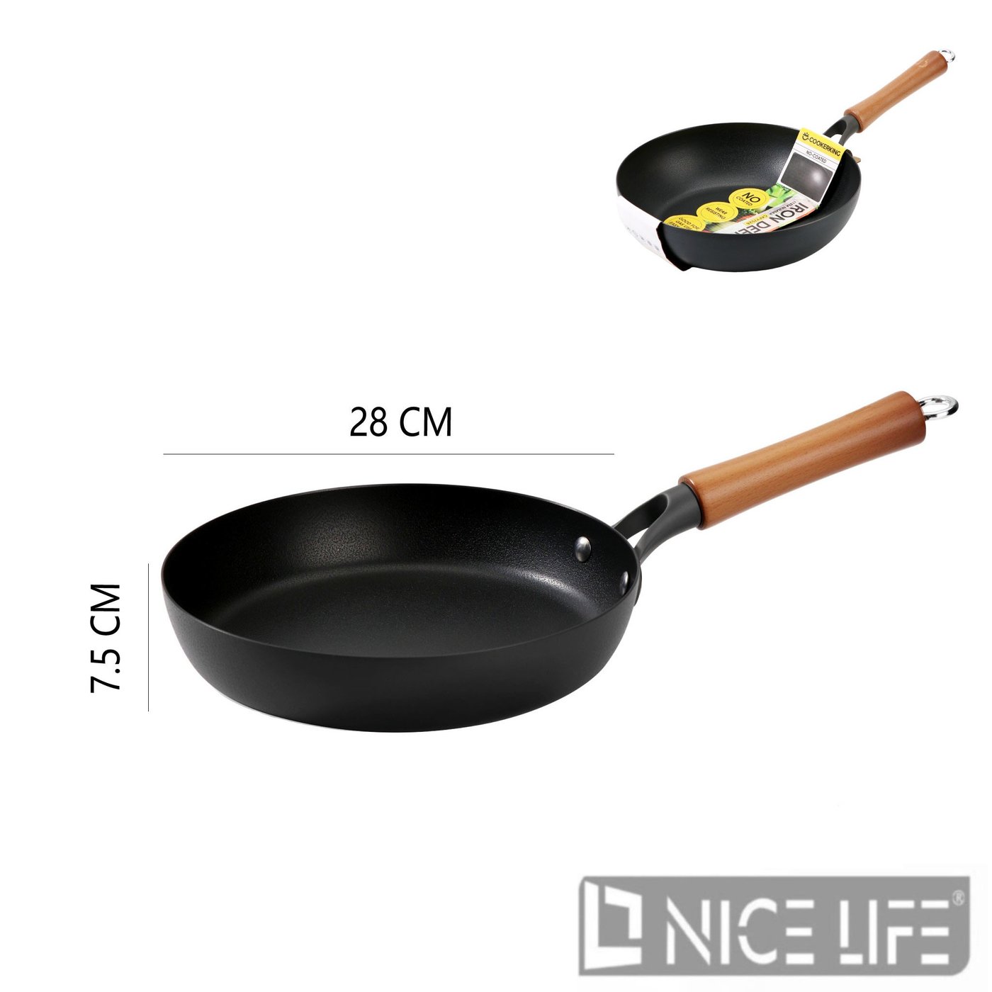 Patelnia głęboka żeliwna 28 cm
